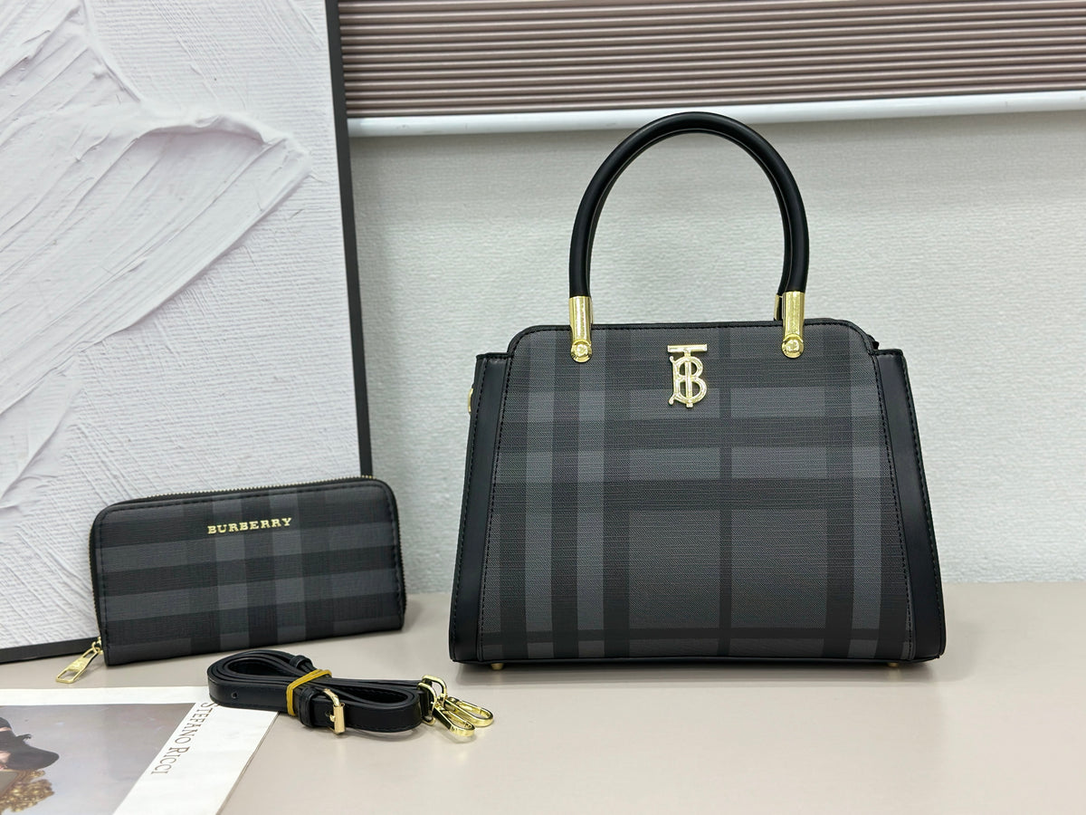 Plaid Top-Handle Satchel Bag