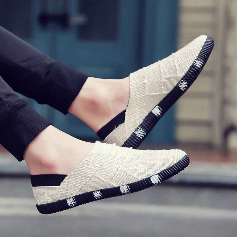 Spring And Summer Linen Canvas Shoes Men Korean Trend Casual Shoes Men