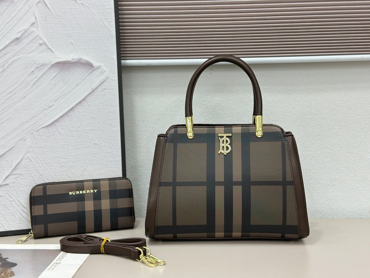 Plaid Top-Handle Satchel Bag