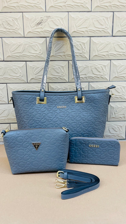 Embossed 3-Piece Tote Bag