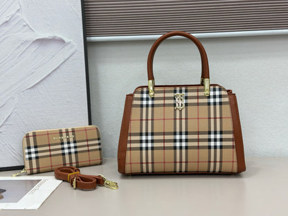 Plaid Top-Handle Satchel Bag