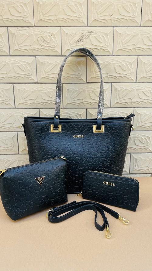 Embossed 3-Piece Tote Bag