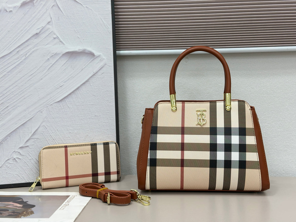 Plaid Top-Handle Satchel Bag