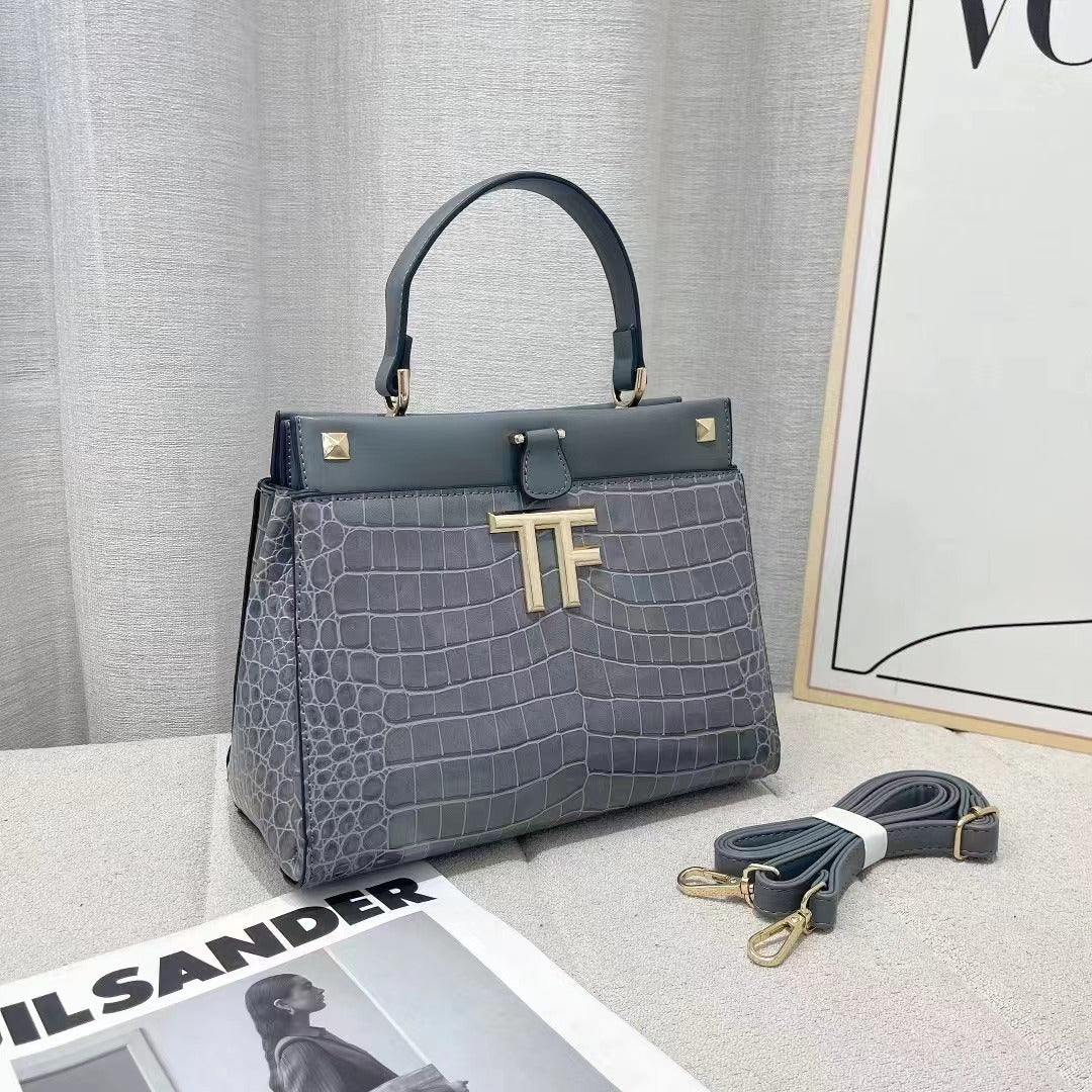 Crocodile-Embossed Bag